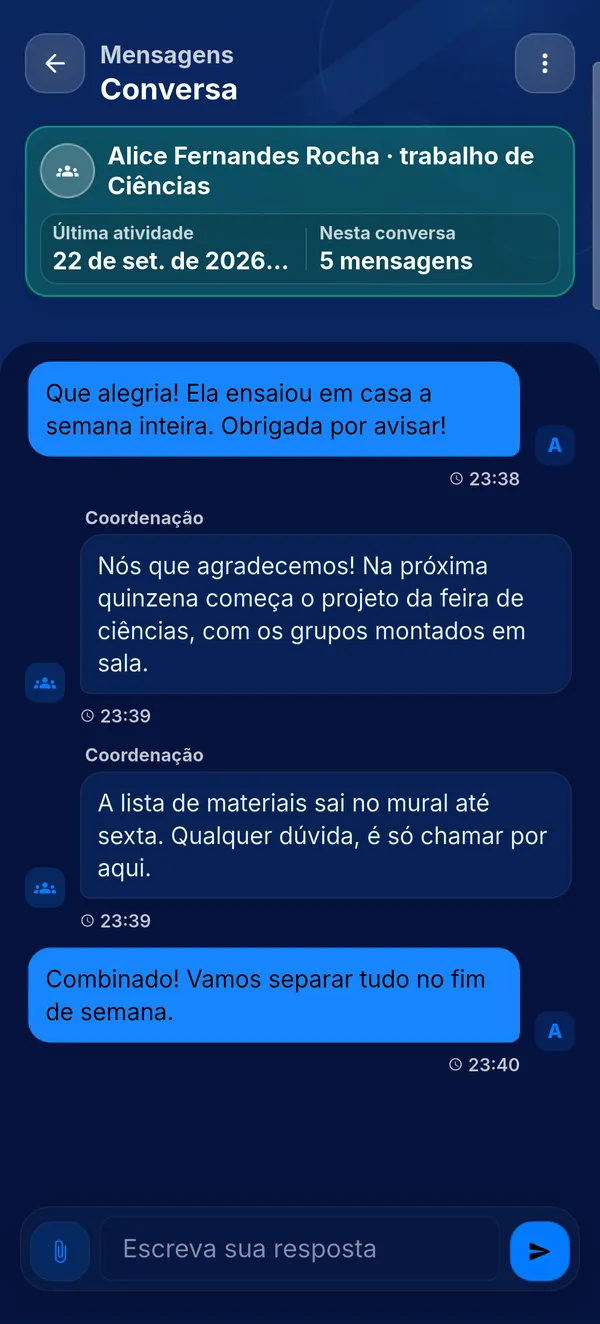 Conversa com a escola